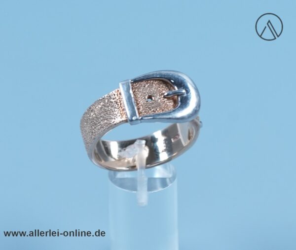 Gürtelschnallen Design Ring | 925 Sterling Silber ,vergoldet | Silberschmuck
