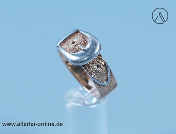 Gürtel Design Ring | 925 Sterling Silber ,vergoldet | Silberschmuck