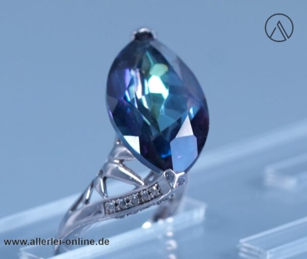 Herrlicher Topas Edelsteinring | 925 Sterling Silber | Blautopas Edelsteinschmuck Silberschmuck