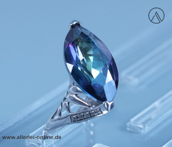 Topas Edelsteinring | 925 Sterling Silber | Blautopas Edelsteinschmuck Silberschmuck