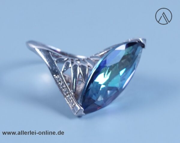 Herrlicher Topas Edelsteinring | 925 Sterling Silber | Blautopas Edelsteinschmuck Silber Schmuckstück