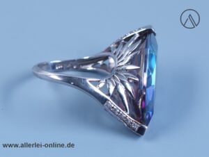 Topas Edelstein Damenring | 925 Sterling Silber | Blautopas Edelsteinschmuck Silber Schmuckstück