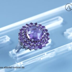 Amethyst Lila Edelstein Ring | 925 Sterling Silber | Silberschmuck