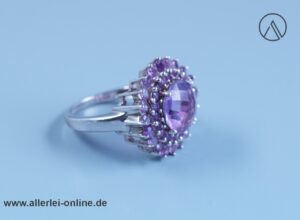 Amethyst Edelsteinring | 925 Sterling Silber | Silberschmuck Damenring