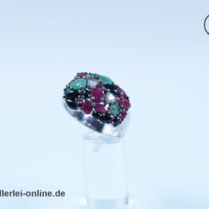Smaragde, Rubine, Saphire Edelstein Ring | 925 Sterling Silber