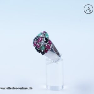 Smaragde, Rubine, Saphire Edelstein Ring | 925 Sterling Silber | Damenring Silberschmuck