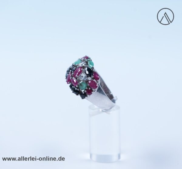 Smaragde, Rubine, Saphire Edelstein Ring | 925 Sterling Silber | Damenring Silberschmuck