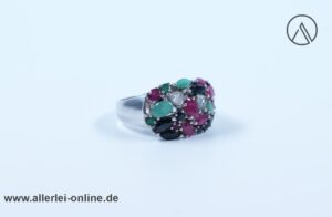 Smaragde, Rubine, Saphire Edelstein Ring | 925 Sterling Silber | Silberschmuck