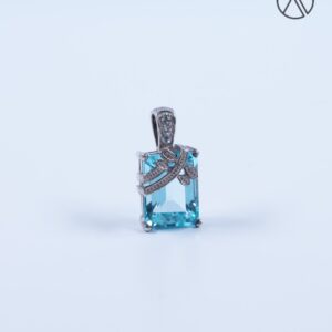 Topas Edelstein Anhänger | 925 Sterling Silber | Blautopas Silberschmuck Aquamarin Silberhänger