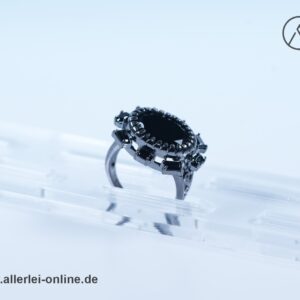 Black Onyx Edelstein Ring | CaA 925 Sterling Silber | Silberschmuck