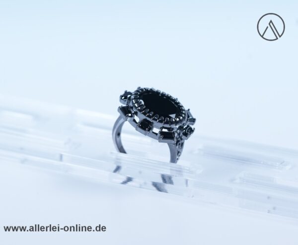 Black Onyx Edelstein Ring | CaA 925 Sterling Silber | Silberschmuck