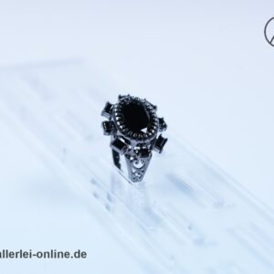Black Onyx Edelstein Ring | CaA 925 Sterling Silber | Spinell Edelstein Silberschmuck