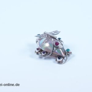 Edelsteinanhänger Libelle - Dragonfly Kettenanhänger / Brosche | 925 Sterling Silber | Silberschmuck
