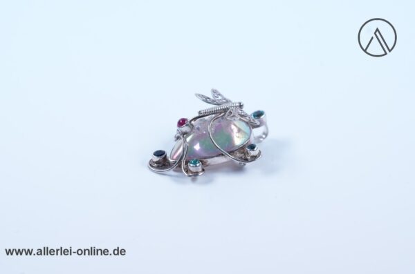 Edelsteinanhänger Libelle Kettenanhänger / Brosche | 925 Sterling Silber | Silberschmuck