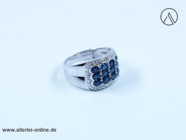Saphir Edelstein Damenring | 925 Sterling Silber