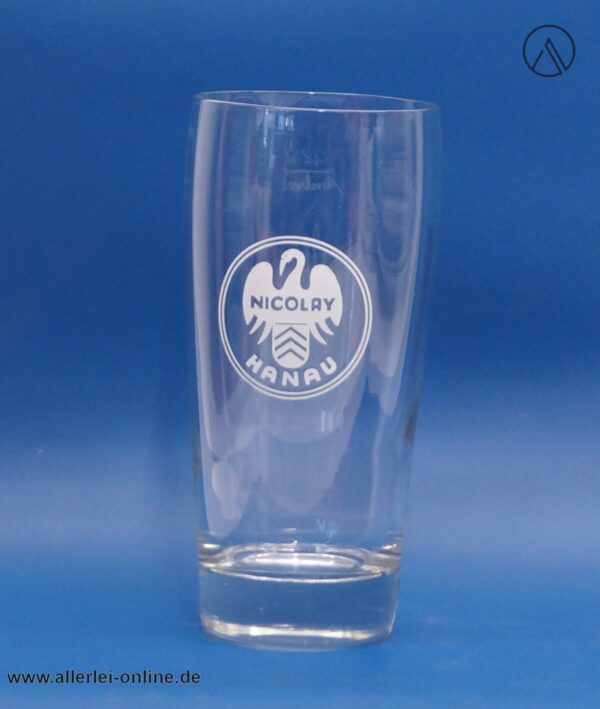 NICOLAY Hanau Brauerei Glas | Nicolay Bierglas | 0,25l - Höhe 14 cm