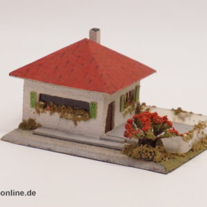 VAU-PE Modell 1023 | Haus mit Terasse | Spur TT - H0 | 50er Jahre Holz-Pappe Fertigmodell