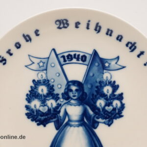 Rosenthal Selb Porzellan Wandteller | Frohe Weihnacht 1940 | Wanderer Werke Chemnitz Schönau Weihnachtsteller