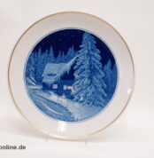 Meissen Porzellan Weihnachtsteller | Wandteller | Haus am Wald - Weihnachten 1954