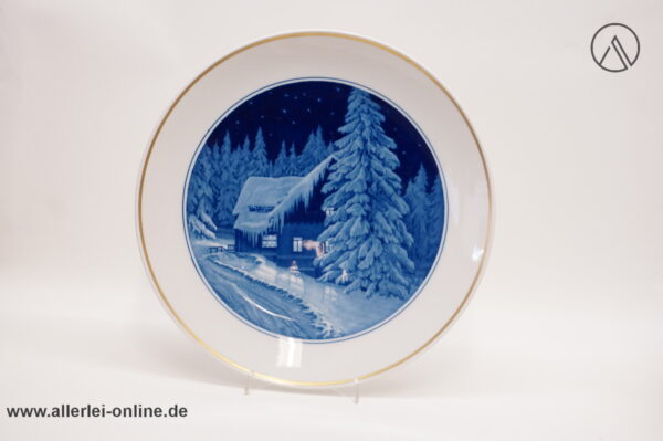 Meissen Porzellan Weihnachtsteller | Wandteller | Haus am Wald - Weihnachten 1954