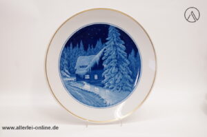 Meissner Porzellan Weihnachtsteller | Wandteller | Haus am Wald - Weihnachten 1954 Karl Ziegler