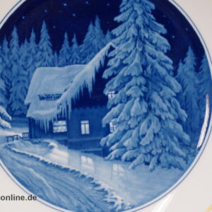 Meissen Porzellan Weihnachtsteller | Wandteller | Haus am Wald - Weihnachten 1954 Karl Ziegler