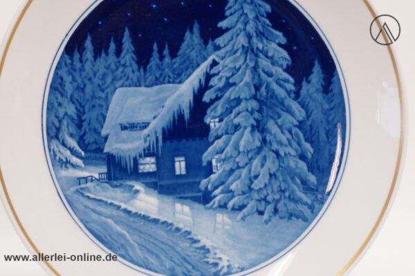 Meissen Porzellan Weihnachtsteller | Wandteller | Haus am Wald - Weihnachten 1954 Karl Ziegler