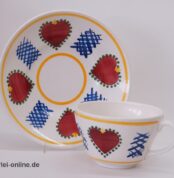 SMF Schramberg Keramik | Landhausstil | Kathrin Jumbo Tasse mit Unterteller