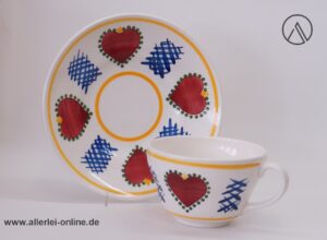 SMF Schramberg Keramik | Landhausstil | Kathrin Jumbo Tasse mit Unterteller