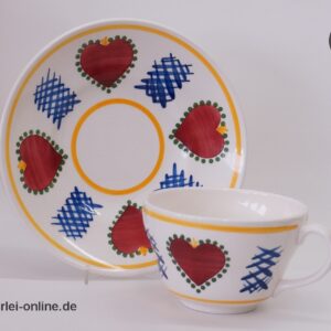 SMF Schramberg Keramik | Landhausstil | Kathrin Jumbo Tasse mit Unterteller
