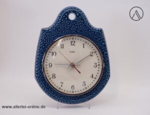 BADUF Keramik Küchenuhr | Wanduhr mit Quartzwerk | Vintage 60er Jahre Uhr