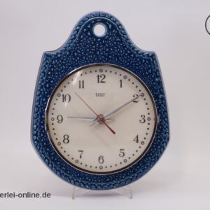 BADUF Keramik Küchenuhr | Wanduhr mit Quartzwerk | Vintage 60er Jahre Uhr