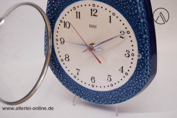 BADUF Keramik Küchenuhr | Wanduhr mit Quartzwerk | Vintage 60er Jahre