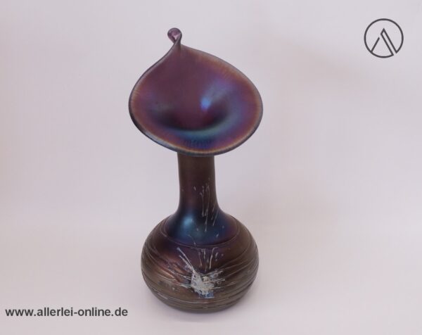 Freiherr von Poschinger Glas Vase | Pallme König | Mundgeblasen | Irrisierend