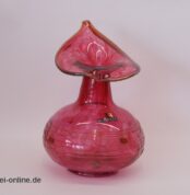 ALWE - Regenhütte Glas Vase | Blumenvase | Erwin Gaschler Unikat Signiert 1990 | Fadenaufschmelzungen Pur pur | 22cm