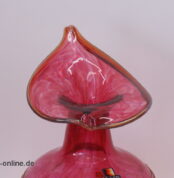 ALWE - Regenhütte Glas Vase | Blumenvase | Erwin Gaschler Unikat Signiert 1990 | Fadenaufschmelzungen Pur pur