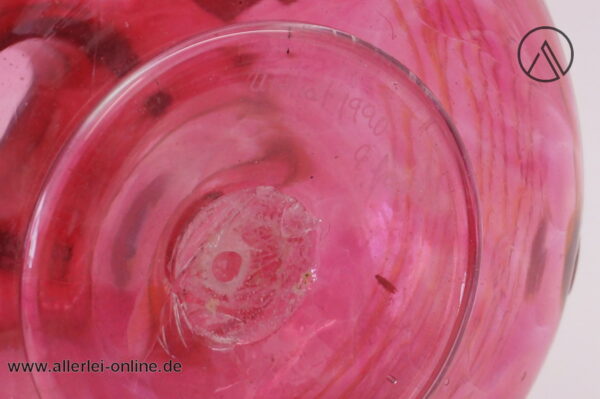 ALWE - Regenhütte Glas Vase | Blumenvase | Erwin Gaschler Unikat Signiert 1990 | Fadenaufschmelzungen