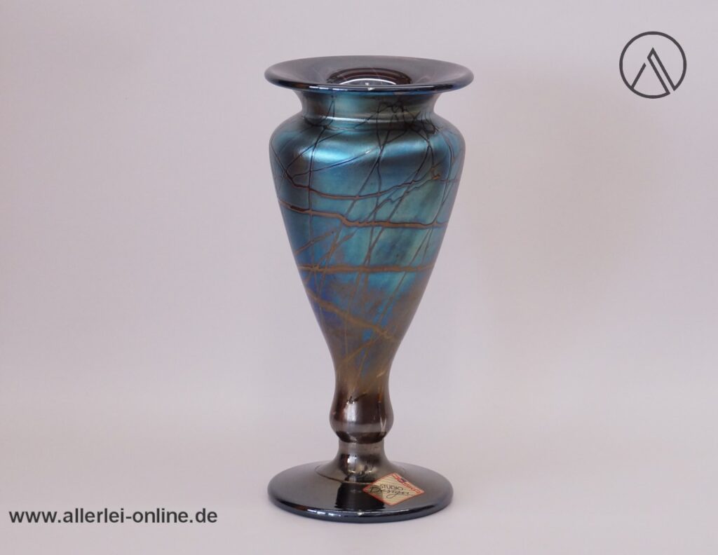 Joska Waldglashütte Bodenmais Glas Vase | Blumenvase | faszinierendem Farbverlauf und irisierendem Schimmer | 21 cm