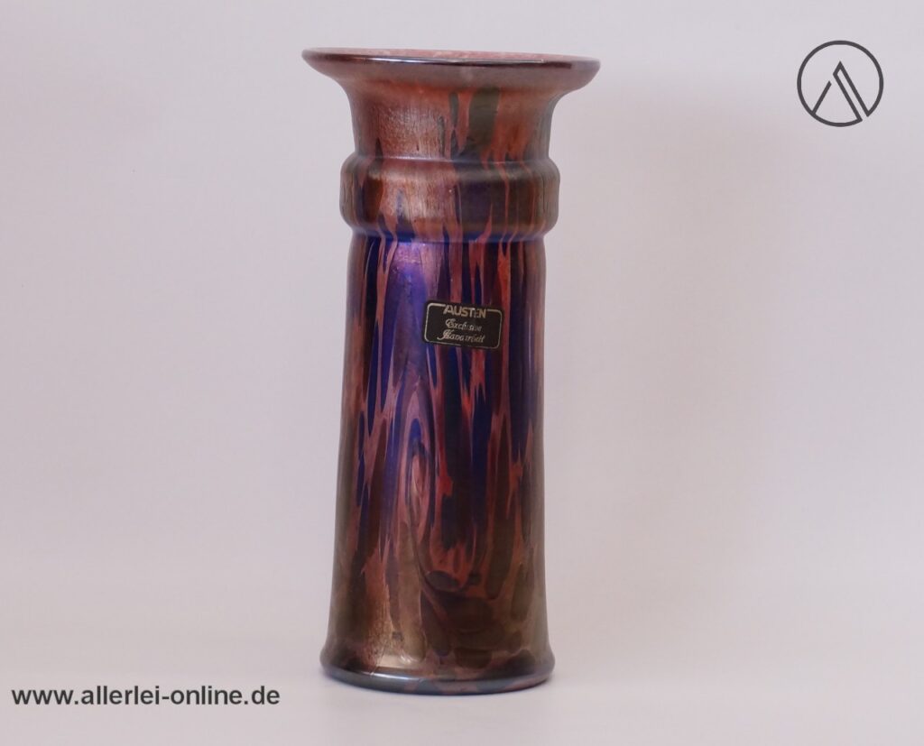 Austen Bodenmaisglas Bayrischer Wald | Glas Vase | Blumenvase | F. Austen Signiert | Farbverschmelzungen |23cm