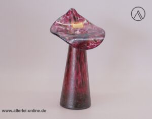 Joska Waldglashütte Bodenmais Glas Vase | Blumenvase | Rosa-Grau Klar | 19 cm | Vintage 60-70er Jahre