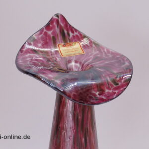 Herrliche Joska Waldglashütte Bodenmais Glas Vase | Blumenvase | Rosa Grau Klar | 19 cm