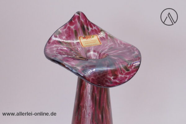 Herrliche Joska Waldglashütte Bodenmais Glas Vase | Blumenvase | Rosa Grau Klar | 19 cm