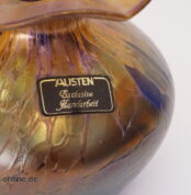 Austen Bodenmaisglas Bayrischer Wald | Glas Vase | Blumenvase | F. Austen Signiert | Gelb Blau Farbverschmelzungen