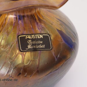 Austen Bodenmaisglas Bayrischer Wald | Glas Vase | Blumenvase | F. Austen Signiert | Gelb Blau Farbverschmelzungen