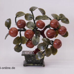 Jade Edelstein Bonsai Baum | Apfelbaum | Jadeblätter mit Früchte