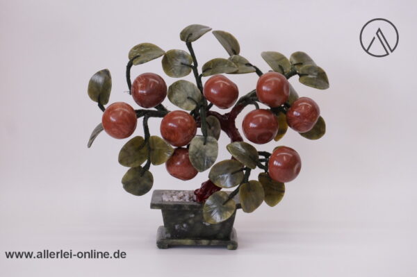 Jade Edelstein Bonsai Baum | Apfelbaum | Jadeblätter mit Früchte