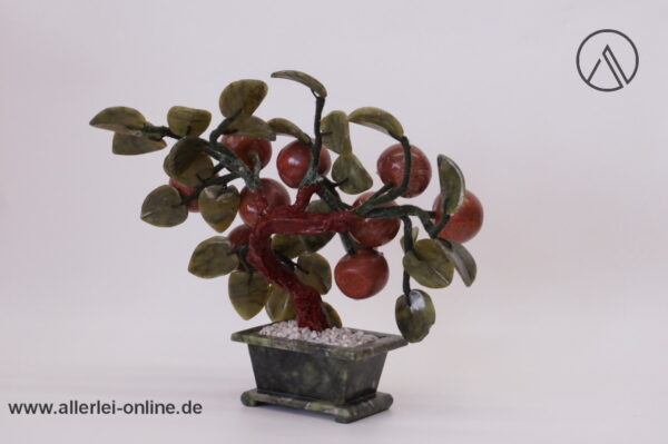 Herrlicher Jade Edelstein Bonsai Baum | Apfelbaum | Jadeblätter / Früchte