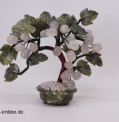 Jade Edelsteinbaum Bonsai Baum | Trauben Rosenquarz | Jadeblätter mit Früchte