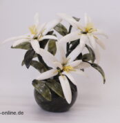 Jade Edelstein Bonsai | Blumen Bouquet | Jadeblätter mit Edelweißblüten