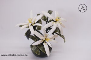 Jade Edelsteinbaum Bonsai | Blumen Bouquet | Jadeblätter mit Edelweißblüten